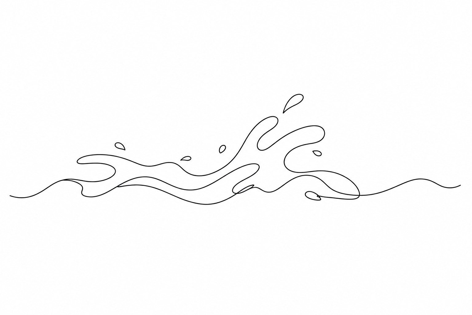 Continuous line drawing of fluid abstract forms